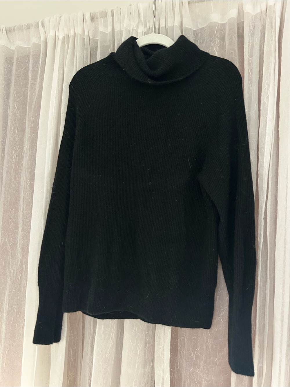 Quince Black Wool Turtleneck Sweater
